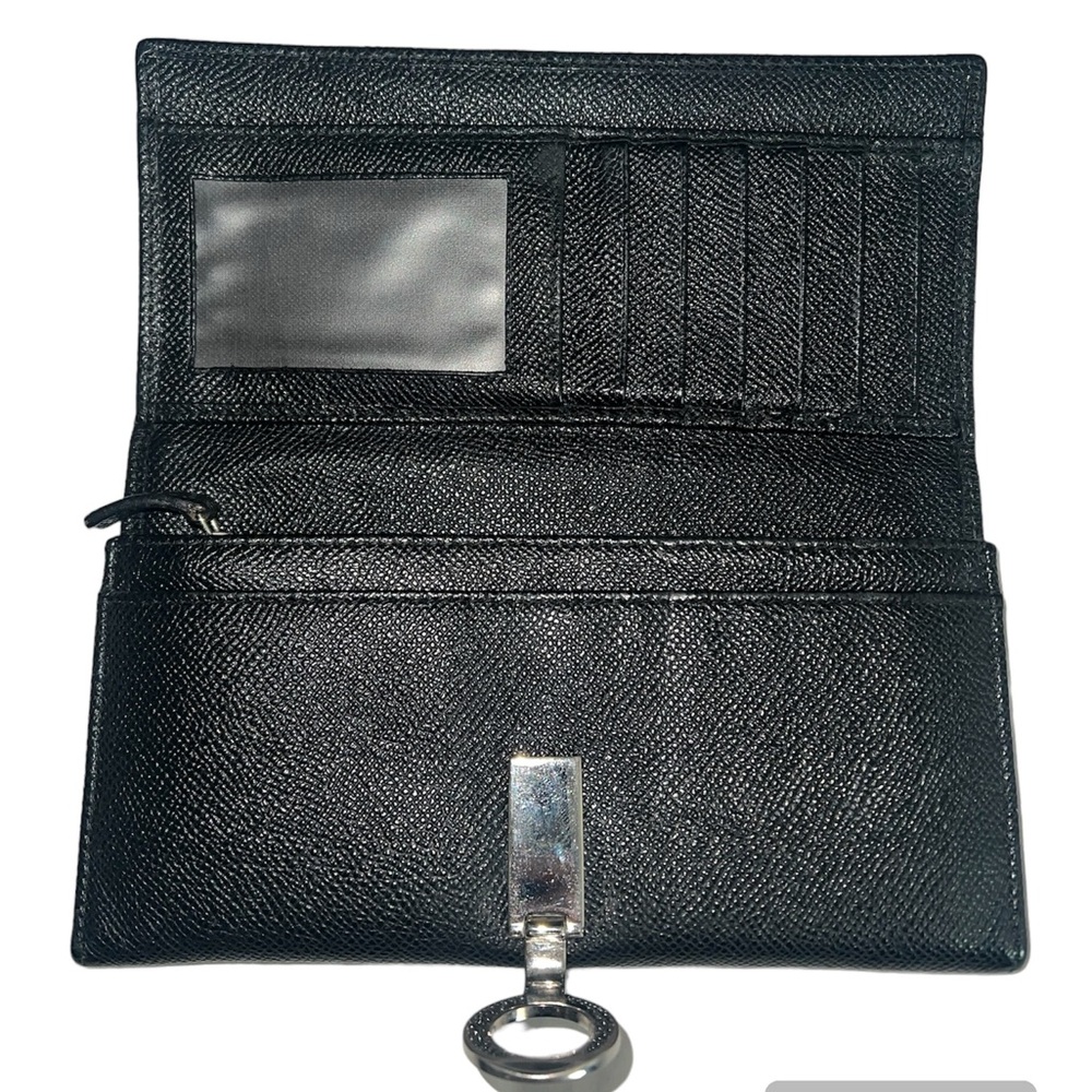 Bulgari Black Leather Continental Wallet View 3